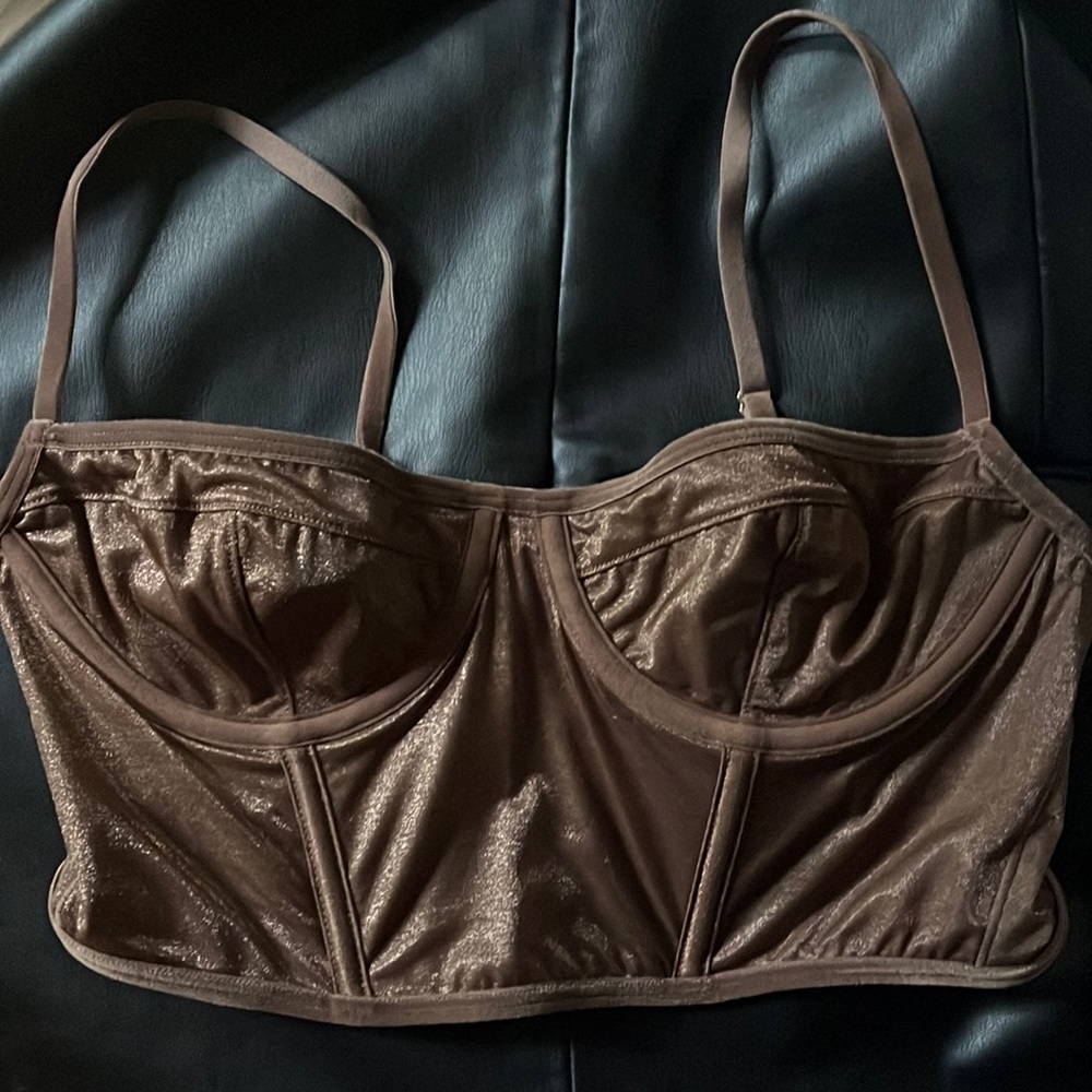 skims shiny bralette